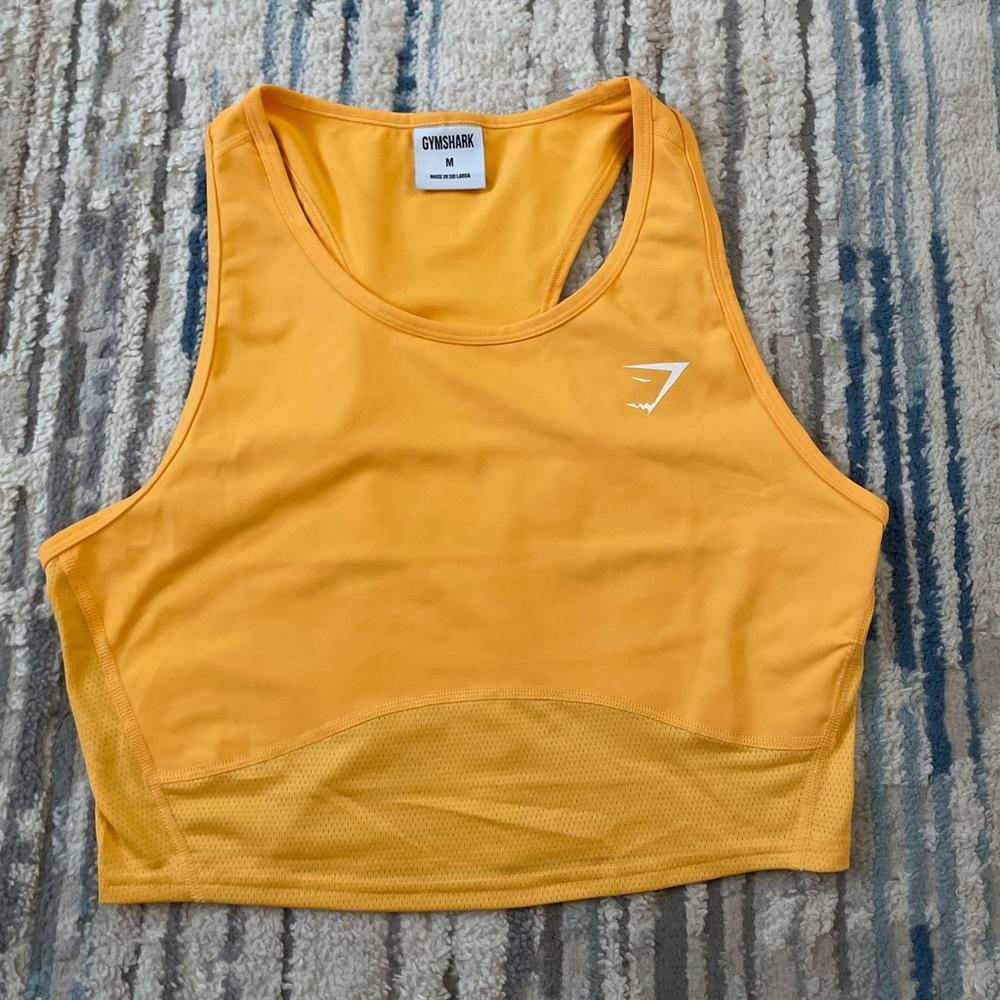 Gymshark Yellow Cropped Athletic Tank Top